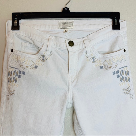 Current/Elliott White Embroidery Jeans Size 28 - Picture 3 of 7